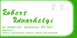 robert udvarhelyi business card